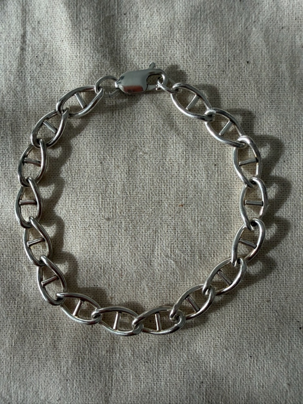Mariners Link Sterling Silver Bracelet - Polished Oval Links